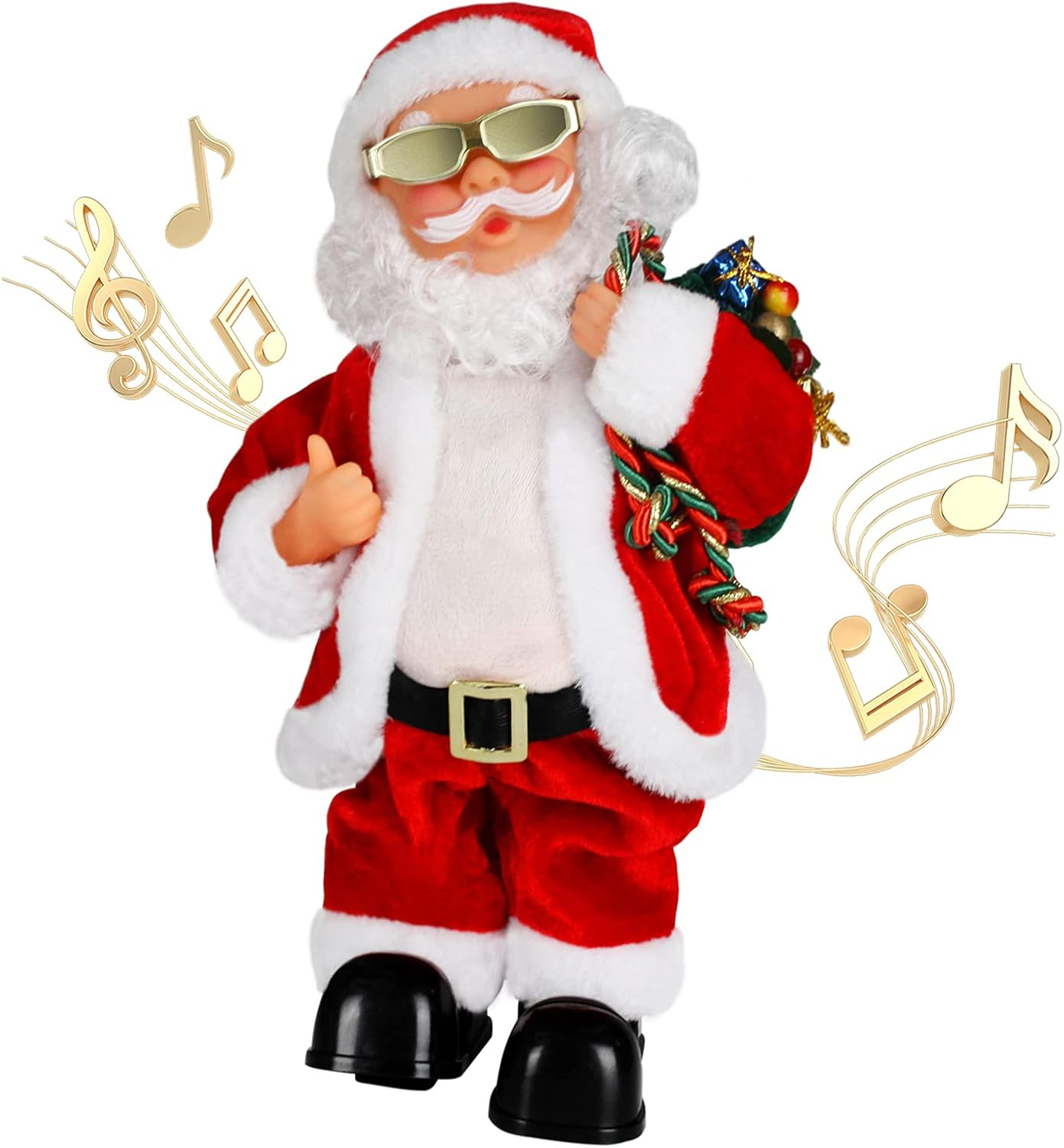 SdeNow Animated Santa Claus Musical Singing Dancing Stuffed Christmas Santa Toys Plush Electric Dolls for Kids