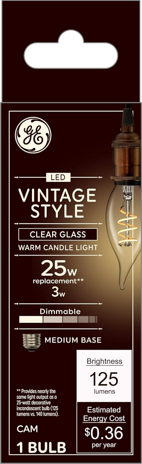 EcoVintage 3W Clear Glass LED Filament Bulb - Warm Glow