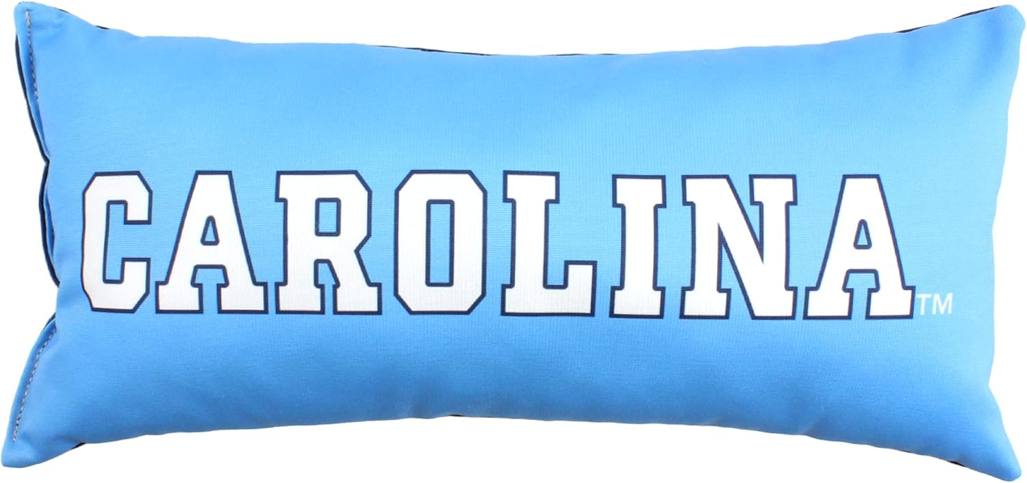 College Covers Solid Color Bolster Travel Pillow, 1 Count (Pack of 1), North Carolina Tar Heels