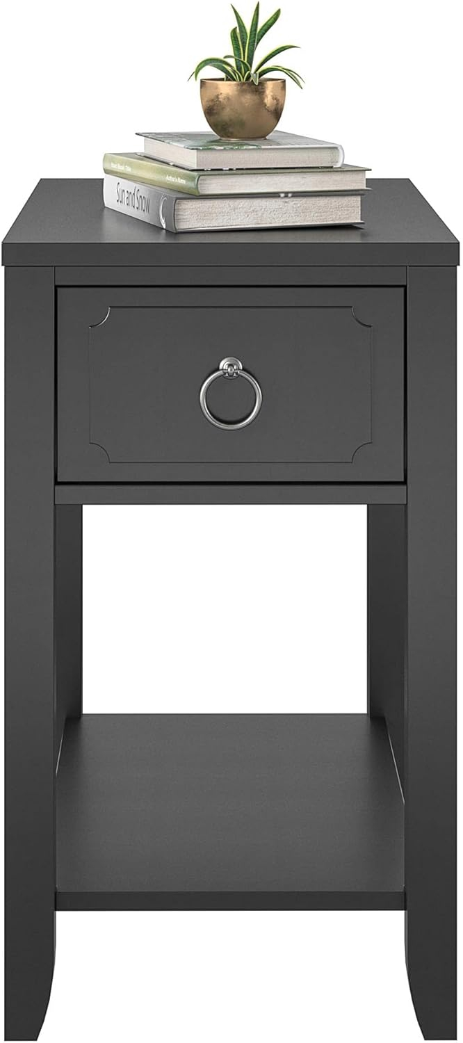 Novogratz Her Majesty Narrow Side Table, Black
