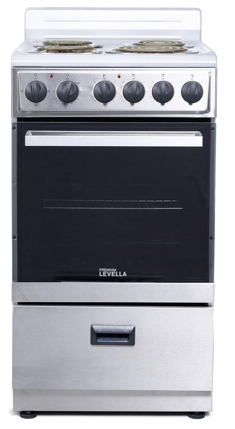 Premium Levella 24" Freestanding Electric Range with 4 Burners and 2.6 Cu. Ft. Oven Capacity