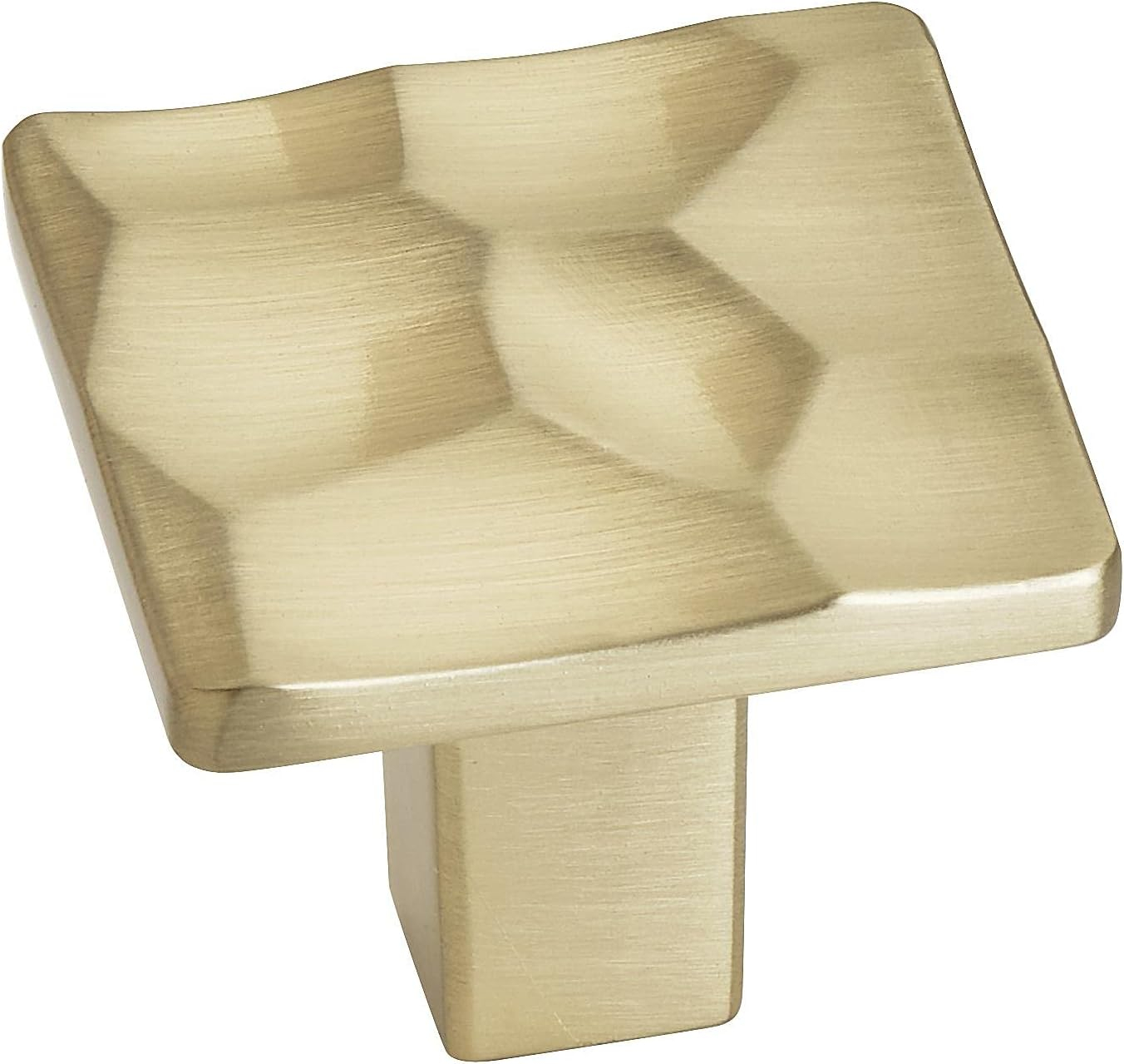 Golden Champagne Modern Square Cabinet Knob with Mounting Hardware