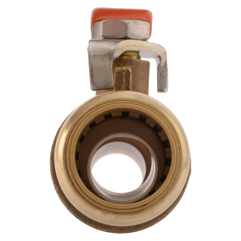 SharkBite 22185-0000LF Ball Valve 3/4 in Push-Fit x 3/4 in Push-Fit 2 Ports/Ways Brass