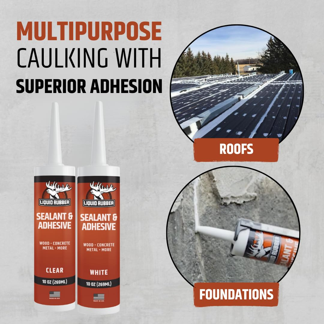 10.2 oz. White, Caulk - Hybrid Adhesive and Protective Sealant, Synthetic Rubber (1-Pack)