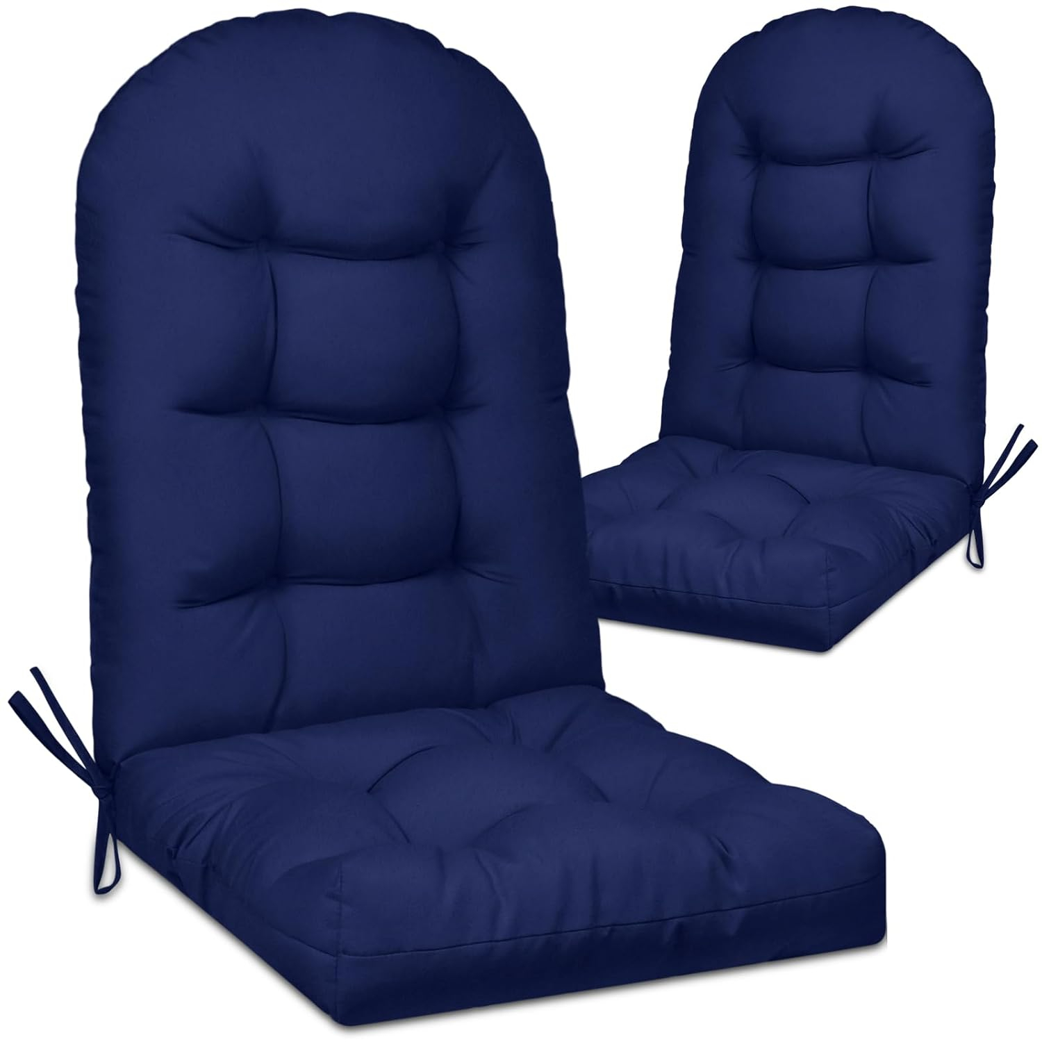 Crestlive Products Adirondack Style Patio Outdoor Chair Cushion for Adirondack Chair or Lounge Rocking Chair - See picture 2-Piece Set, Navy Blue