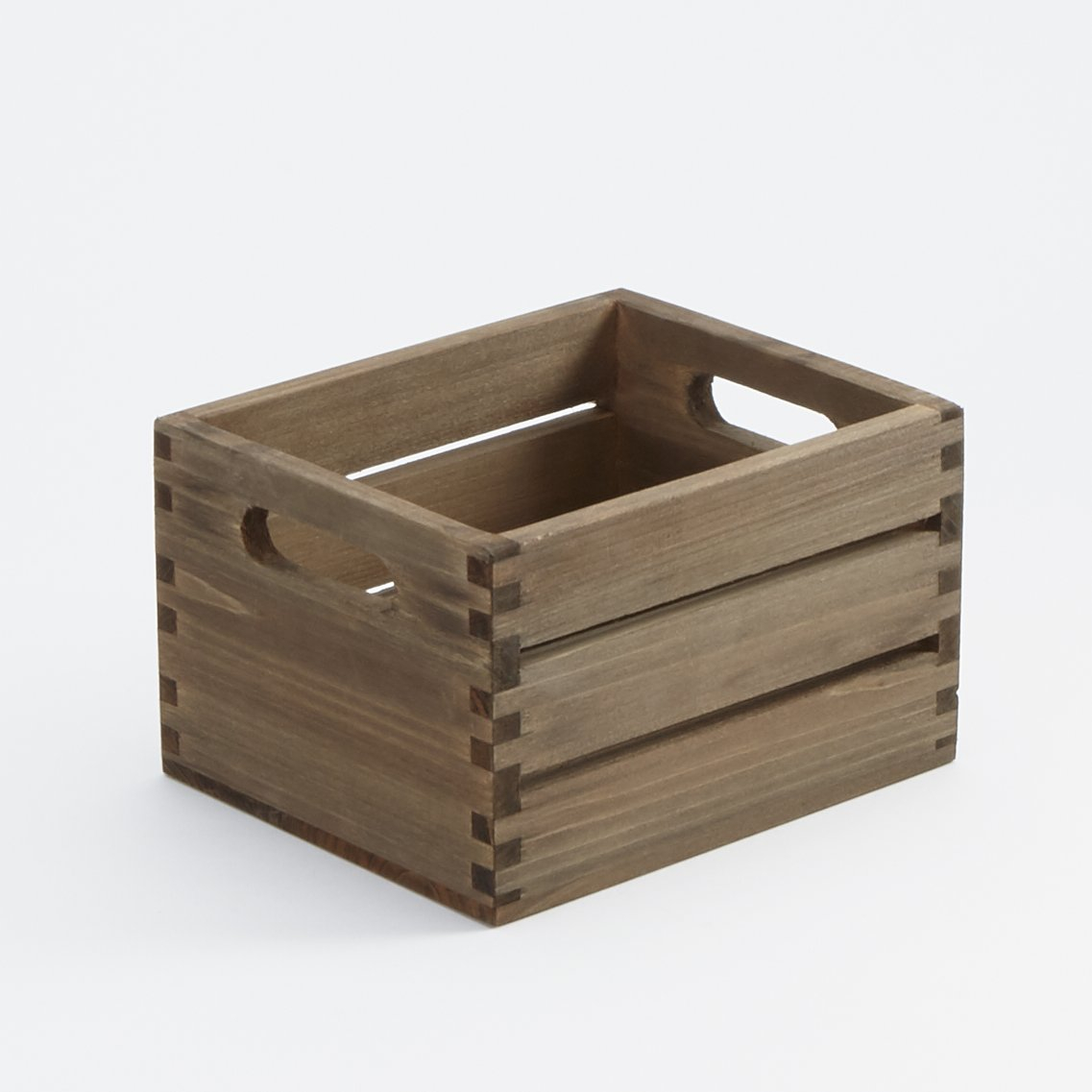 Vintage Brown Wood Rectangular Caddy Holder