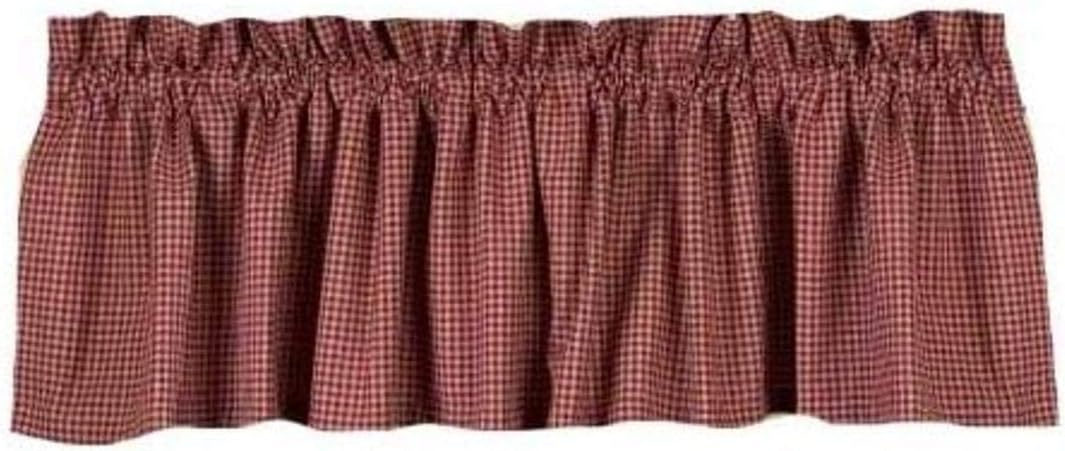 Newbury Gingham Valance Red or Black