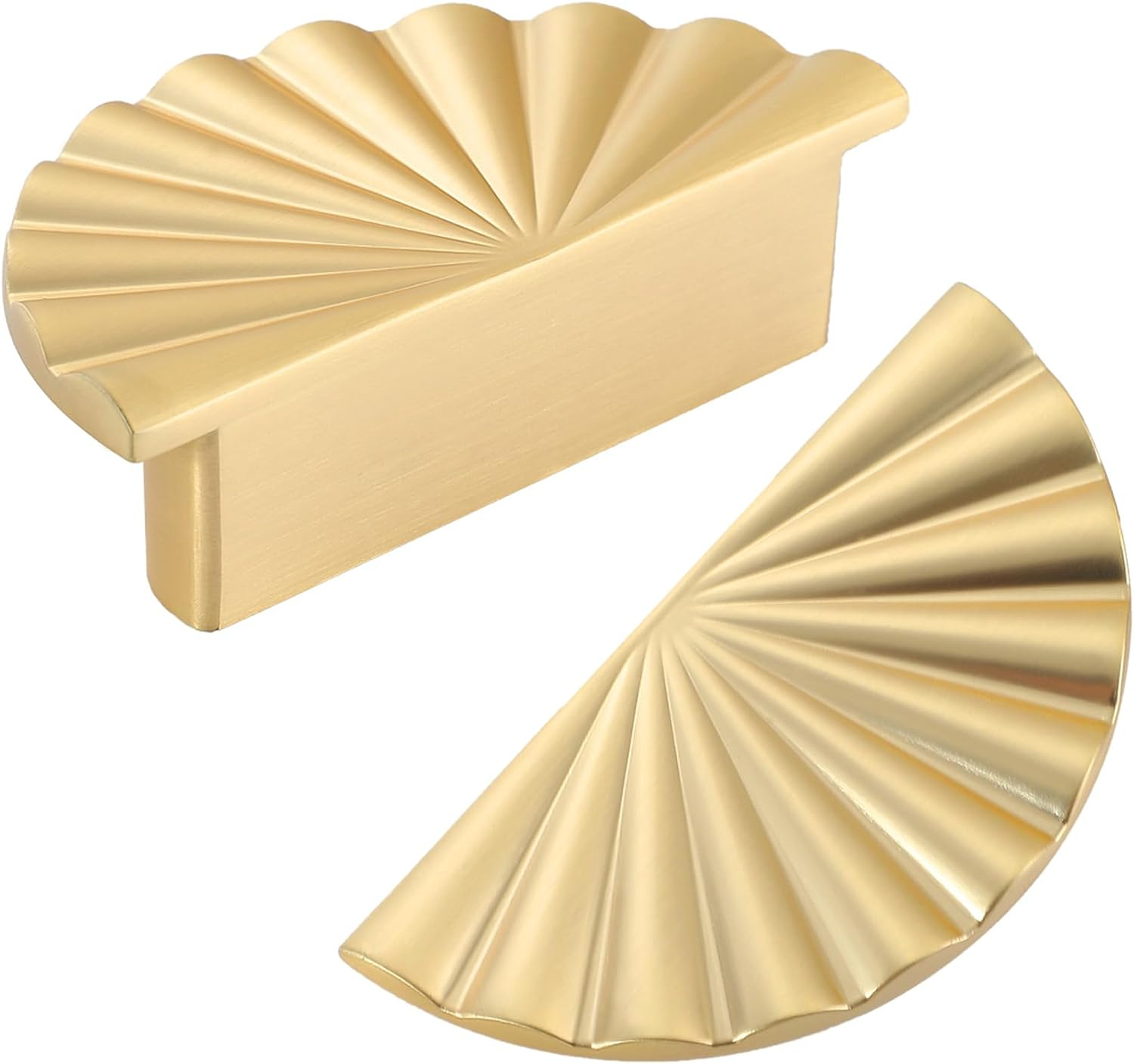 2 Pack Gold Cabinet knobs Kitchen Cabinet Pulls with Vintage Cupboard Drawers Hardware Dresser Drawer Handles Kitchen Cabinet Handles (Single Hole, 2 Pack, Brushed Gold)