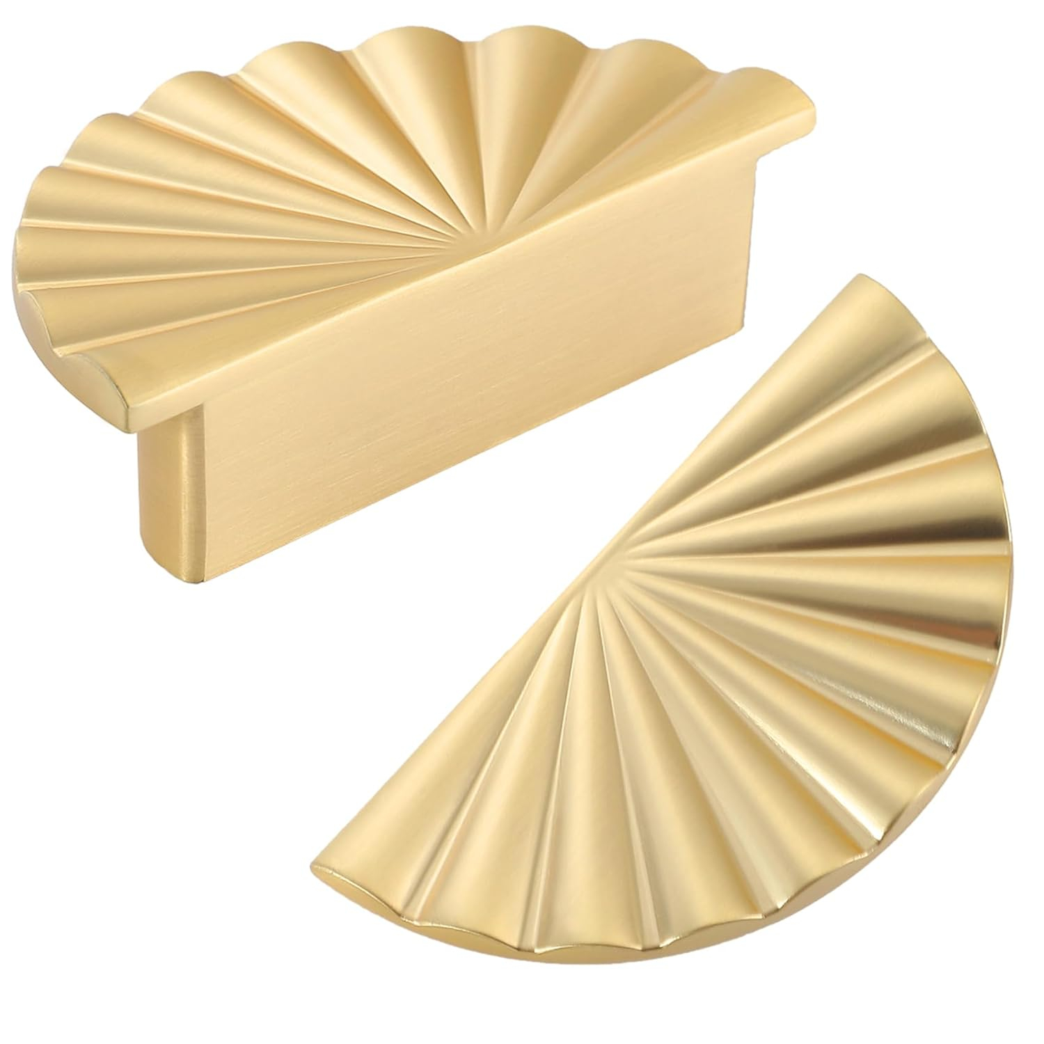 2 Pack Gold Cabinet knobs Kitchen Cabinet Pulls with Vintage Cupboard Drawers Hardware Dresser Drawer Handles Kitchen Cabinet Handles (Single Hole, 2 Pack, Brushed Gold)