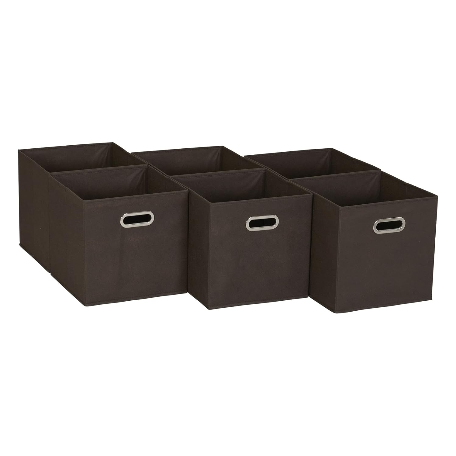 Household Essentials 6-Pack Chocolate Brown Fabric Cube Storage Bins