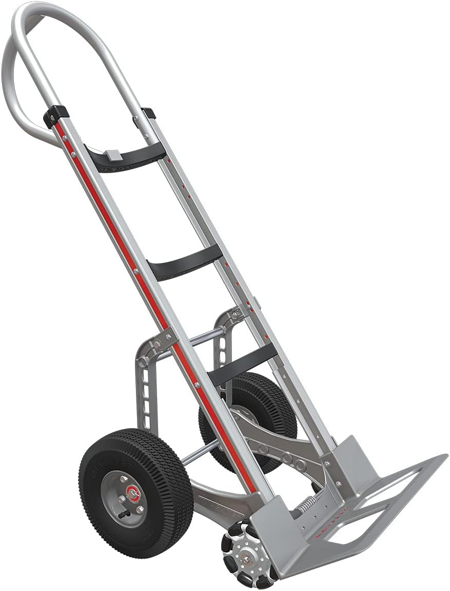500 lb Capacity Self-Stabilizing Aluminum Hand Truck with Pneumatic Wheels