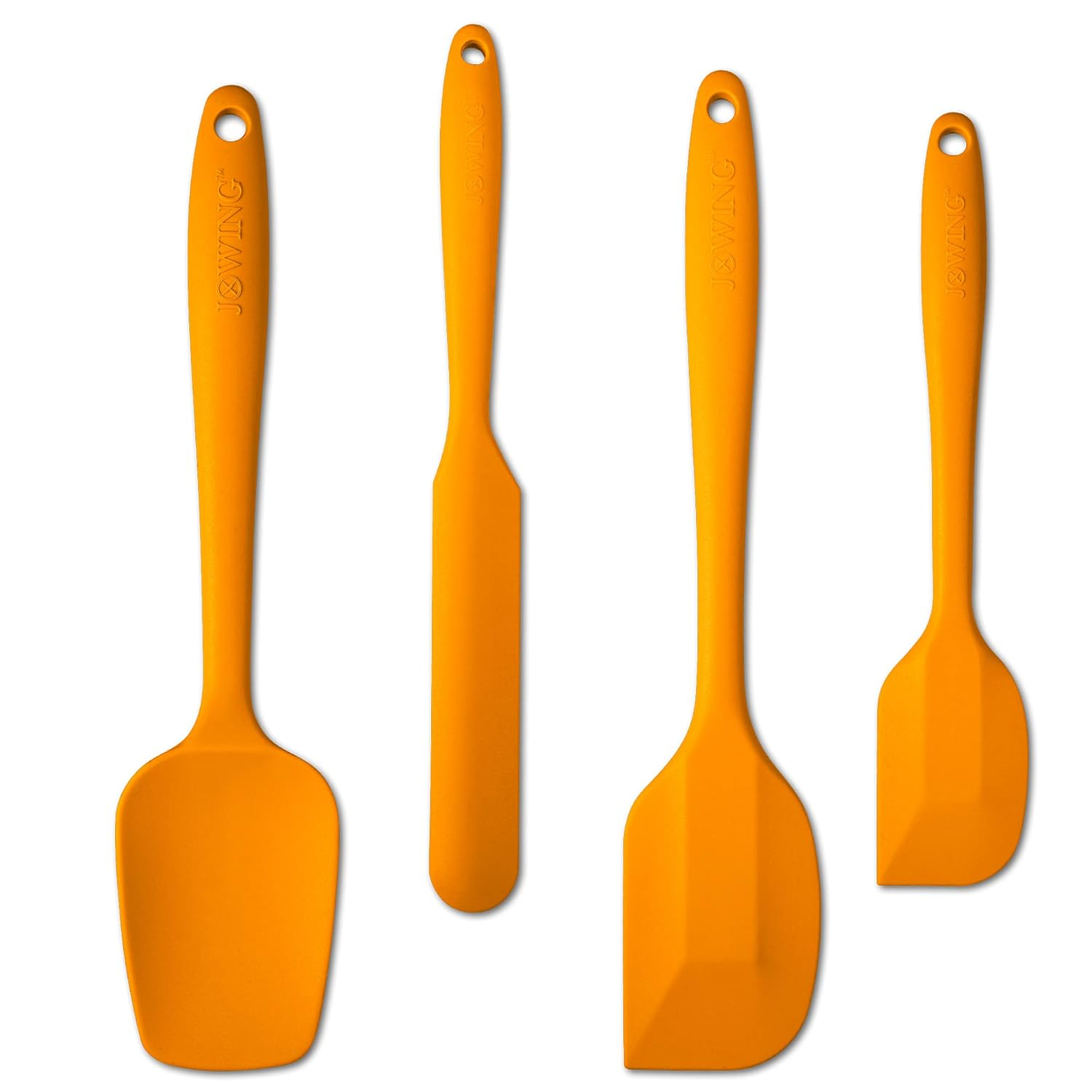 4 Piece Silicone Spatula Set, Flexible Heat Resistant Non-scratch Baking Cooking Rubber Spatulas with Stainless Steel Core, Orange