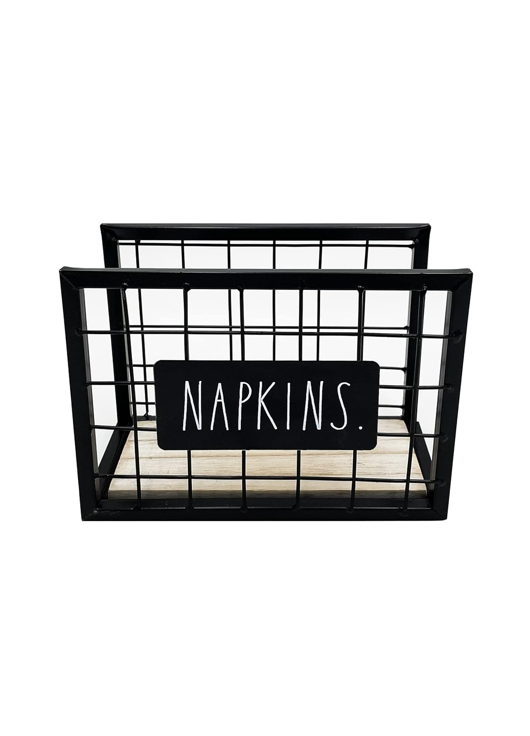 Rustic Black Wooden Upright Napkin Holder