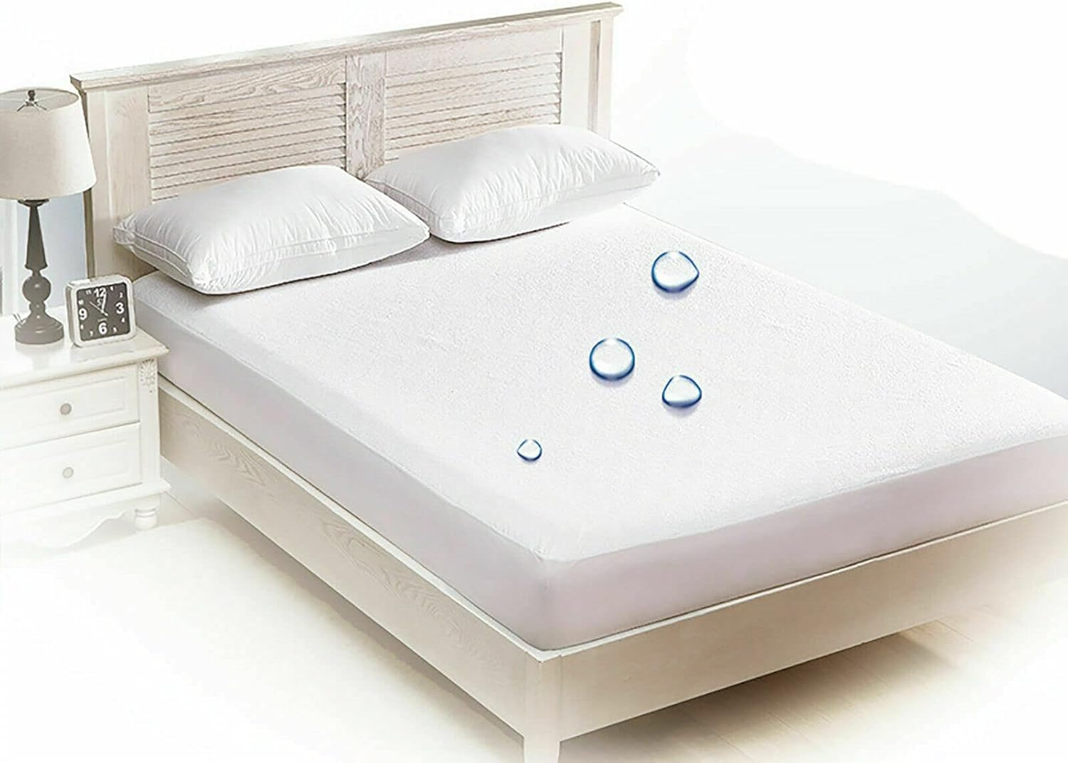 Vinyl Plastic Mattress Protector Fitted Sheet Style Waterproof Mattress Cover Breathable - Bed Wetting and Spill Protection for Mattress Fits a Mattress Up to 11.5" Deep (Queen 80" x 60" x 11.5 Deep)