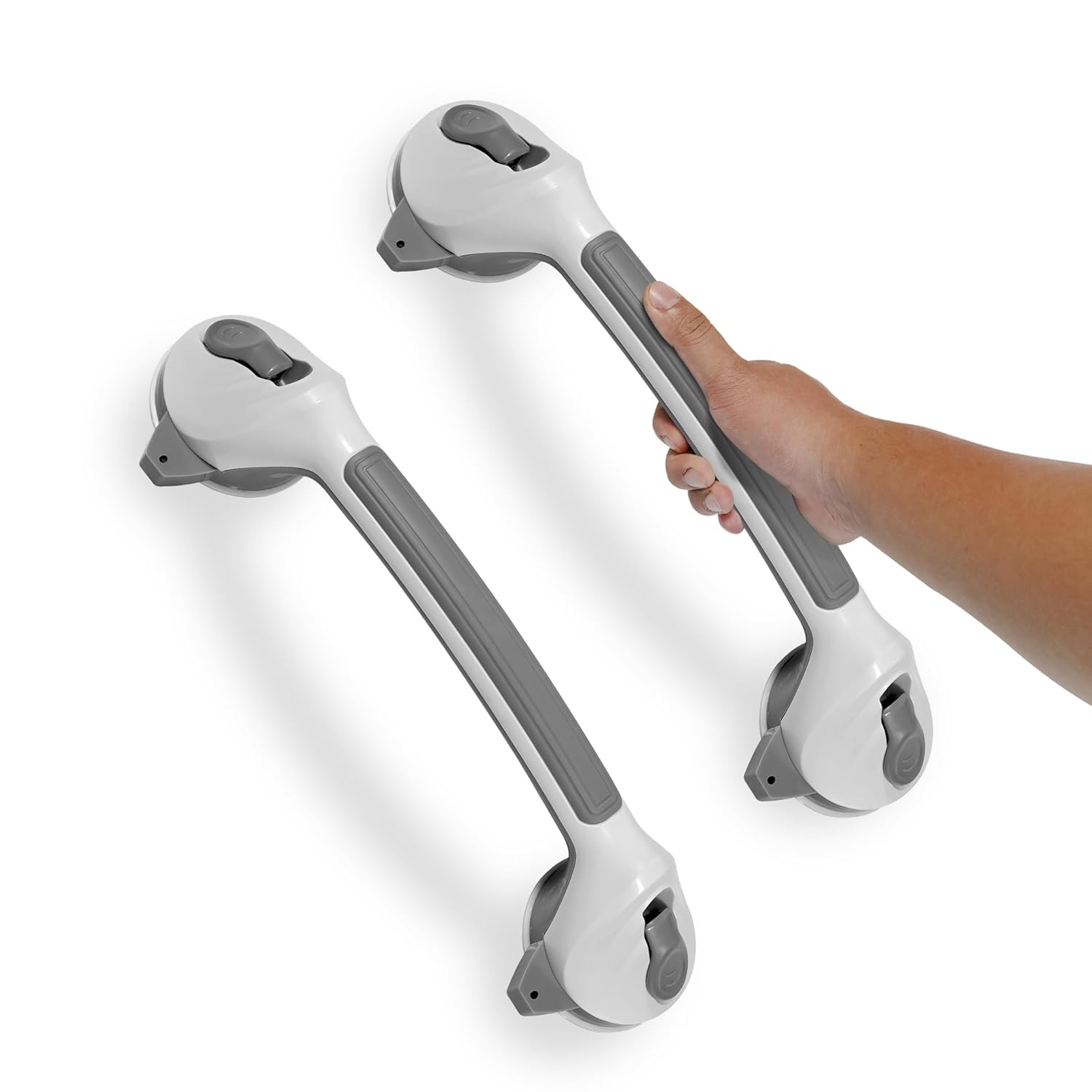 Grab Bars for Bathtubs and Showers, 2 Pack 16.8 Inch Shower Handles, Strong Suction Grab Bar for Shower, Anti-Slip Shower Grab Bars for Seniors, Bathroom Handicap Grab Bars with Indicators