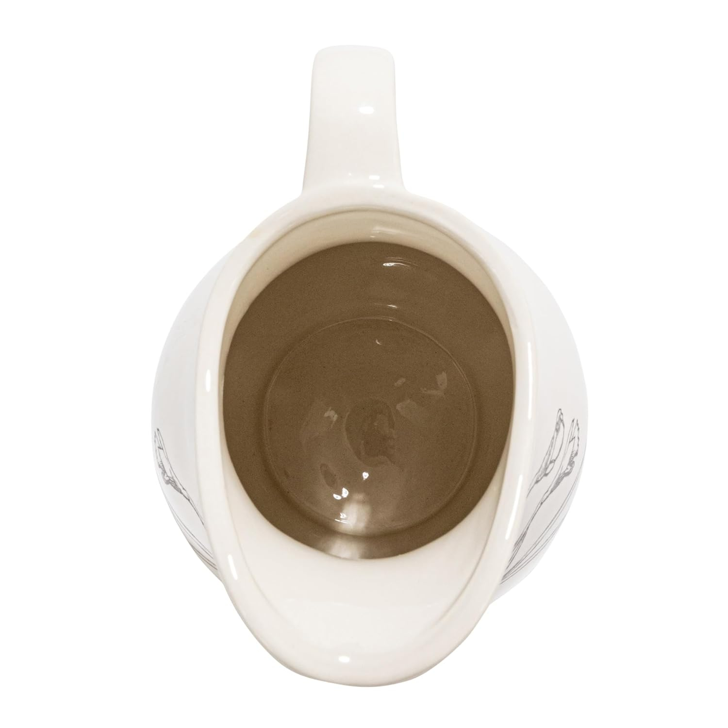 Creative Co-Op 6.5 Inches 2-Quart Stoneware Pitcher with Flower Design, White and Charcoal