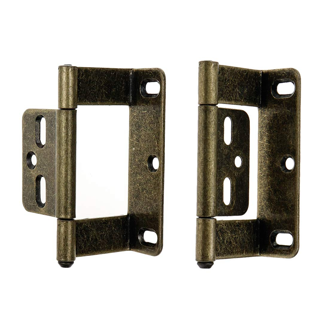 LC LICTOP Full Inset Partial Wrap Non-Mortise Door Hinges Antique Bronze Vintage Cabinet Furniture Hinge 4pcs