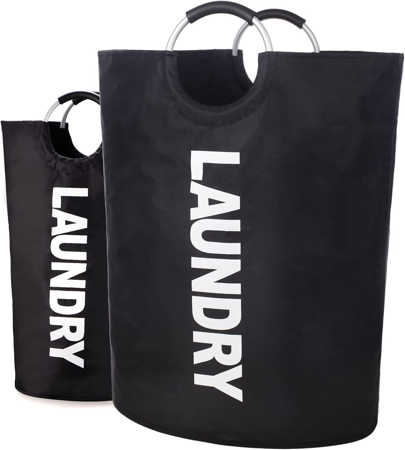 Twira 160L XX-Large Laundry Baskets, Laundry Hamper Stands Up Well, Laundry Bag with Padded Handles, Waterproof Laundry Basket Collapsible, Clothes Hamper for Bathroom, Laundry, College (Black)