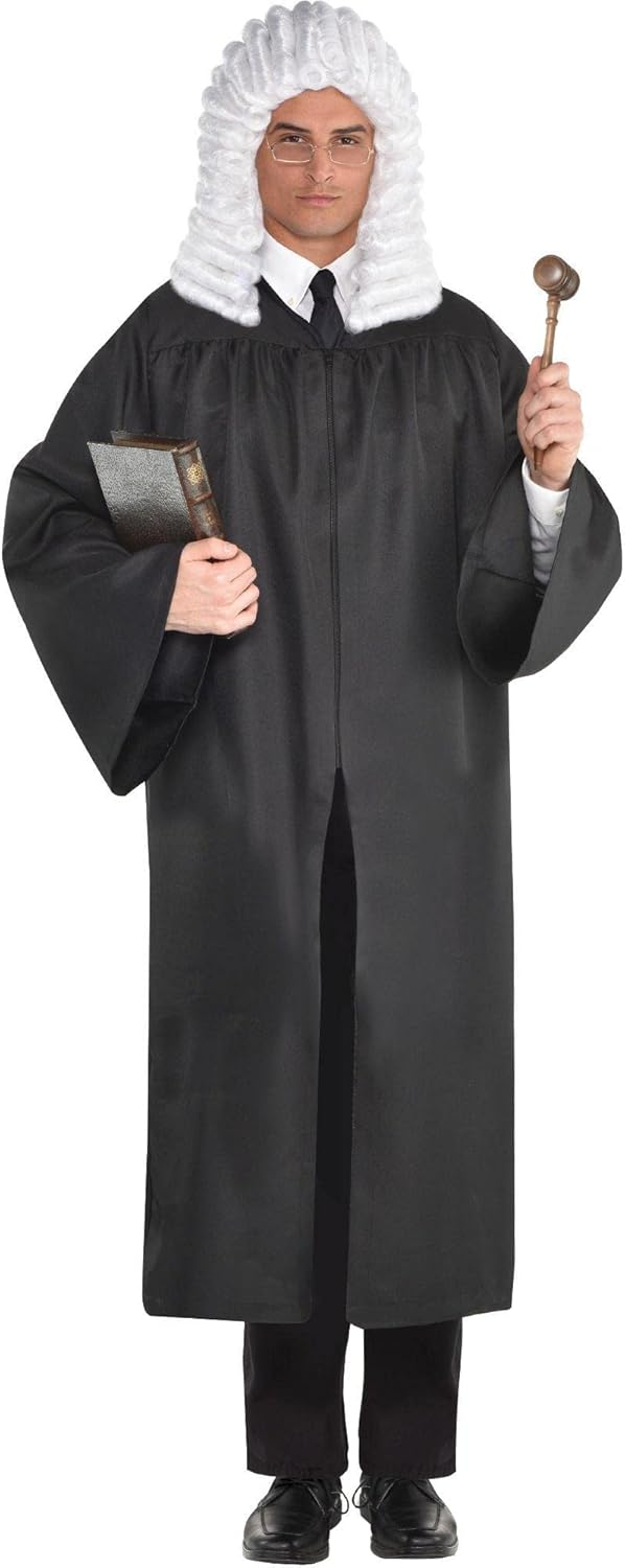 Suit Yourself Judge Robe for Adults, Standard Size, Features a Front Zipper, Pleats at the Front Yoke, in Classic Black