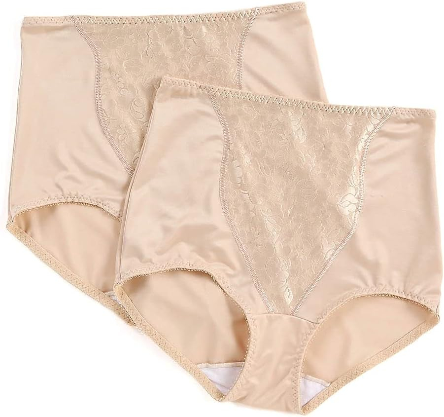 Soft Taupe High Rise Lace Panel Shapewear Briefs 2-Pack