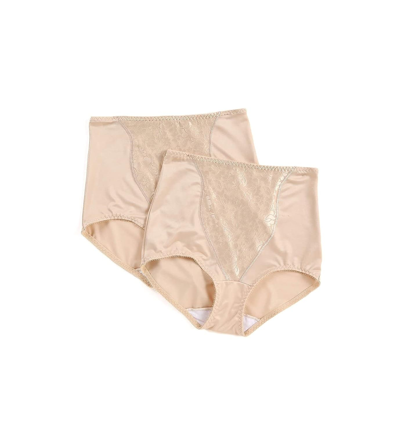 Soft Taupe High Rise Lace Panel Shapewear Briefs 2-Pack