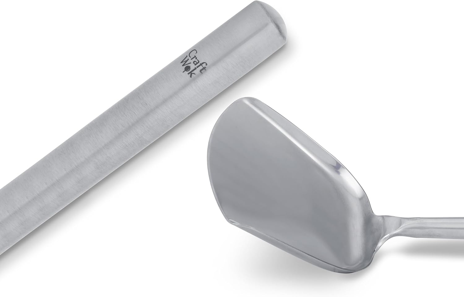 Craft Wok s/s Ladle and Spatula (Turner) Stainless Set with Stainless Handles for Asian Chinese Woks Traditional / 732W326