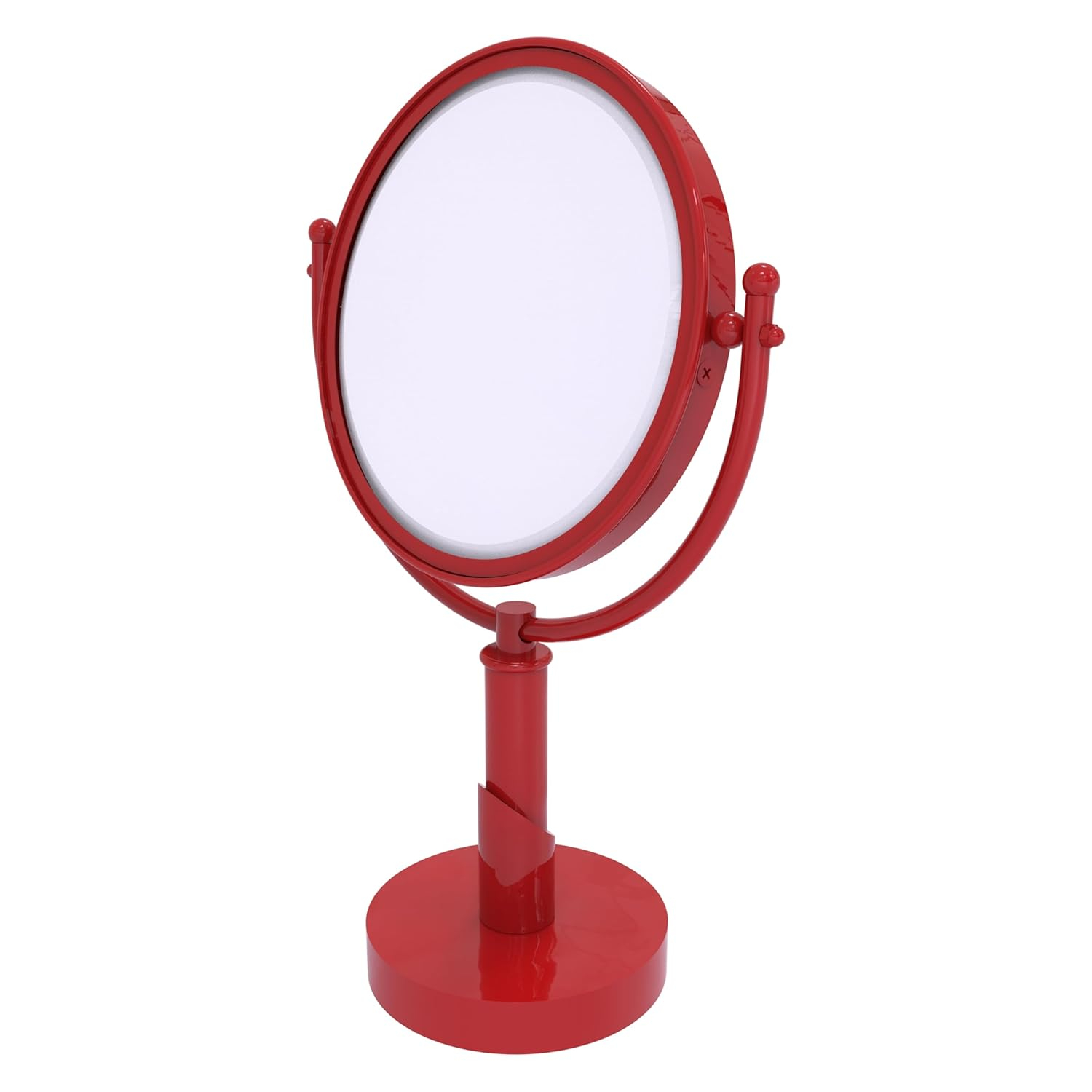 Allied Brass SH-4/5X-FER Soho Collection 8 Inch Vanity Top Make-Up Mirror 5X Magnification, Fire Engine Red