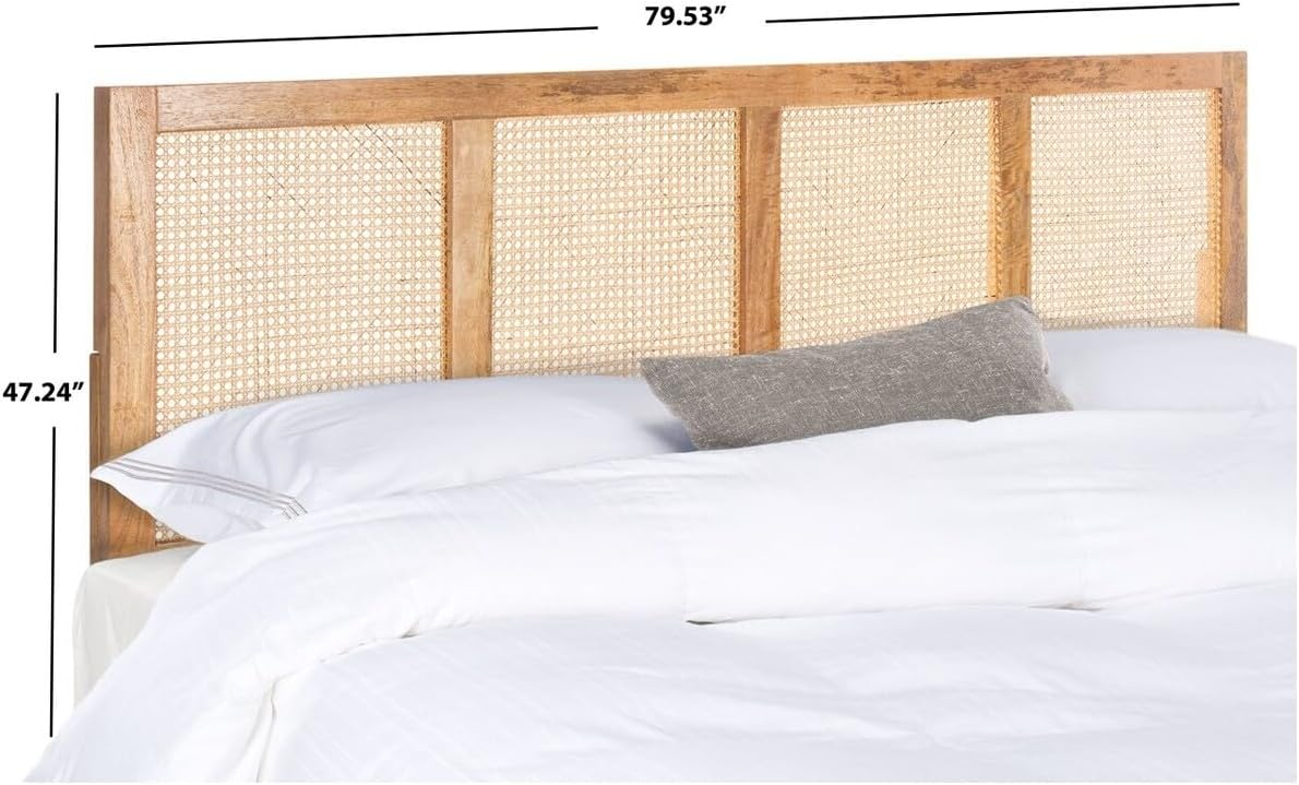 SAFAVIEH Vienna Cane Farmhouse Wood Headboard, King, Natural