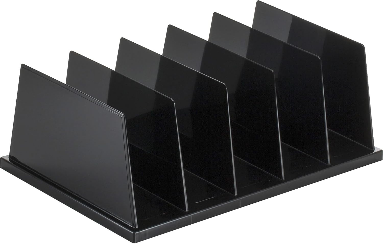 Oic Desktop File Sorter - 9" Height X 13.5" Width X 5" Depth - 5 Compartment[s] - Plastic - Black (OIC21222)