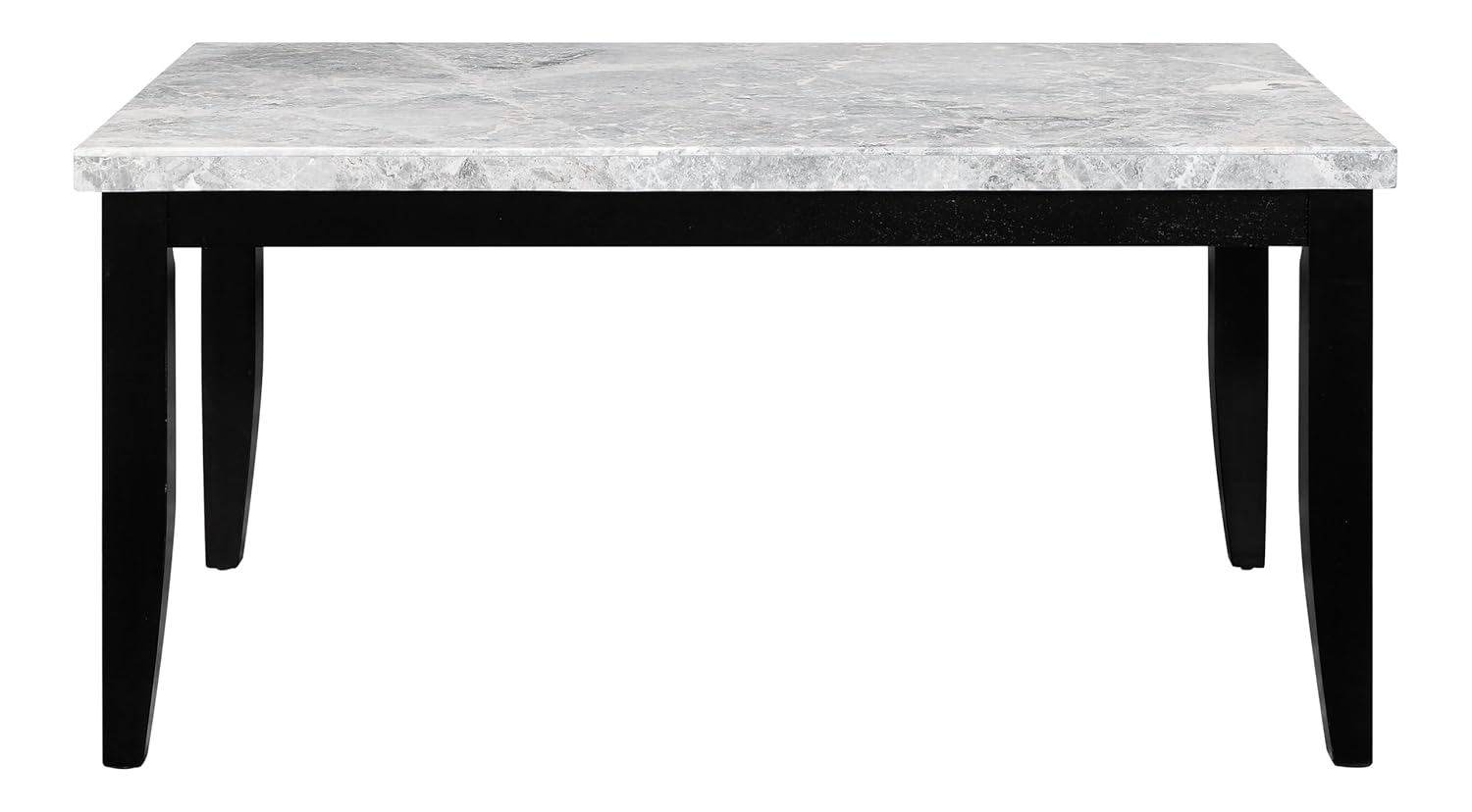 ACME Hussein DINING TABLE W/MARBLE TOP Marble Top & Black Finish DN01446