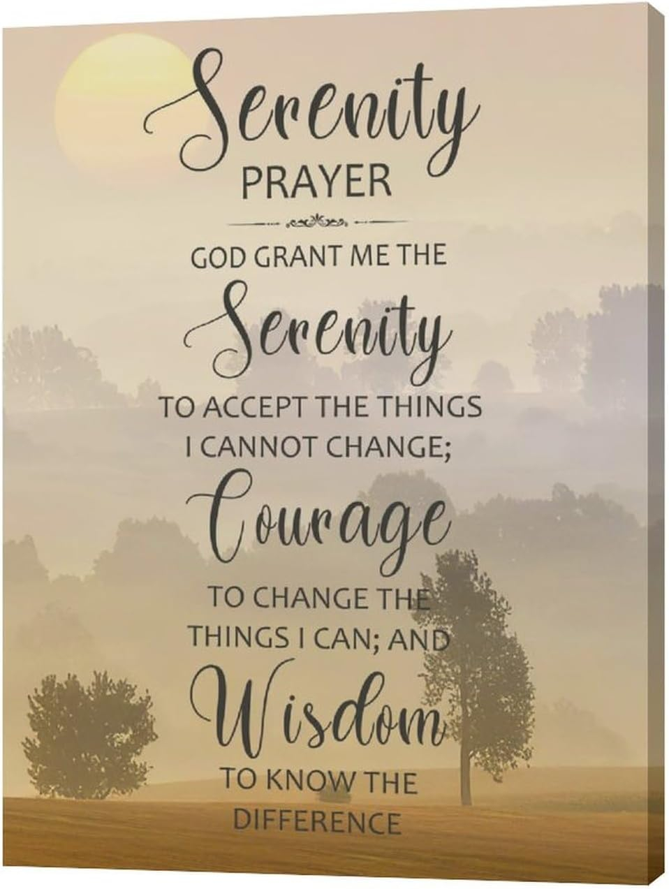 The Serenity Prayer Canvas Wall Art Serenity Prayer Sign Pictures Wall Decor Bible Verse Art God Grant Me Christian Religious Gifts Scripture Artwork for Bedroom Office Living Room 12"x16"