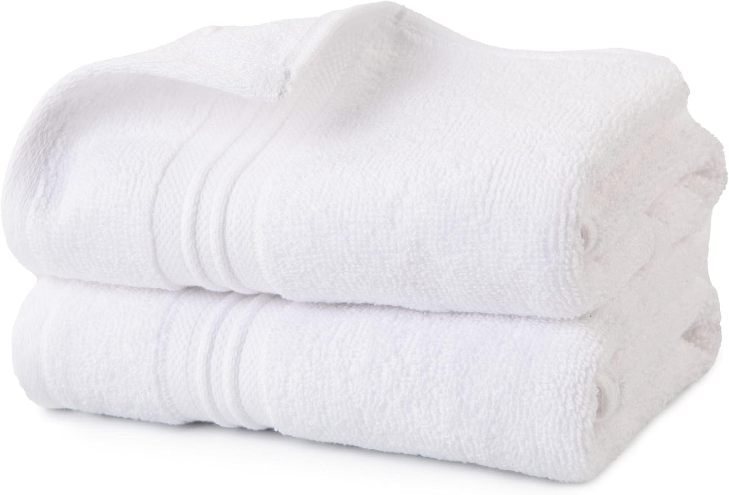 Sticky Toffee Terry Cotton Hand Towels Set for Bathroom, 2 pack, Soft and Absorbent, 500 GSM, 16 in x 28 in, White