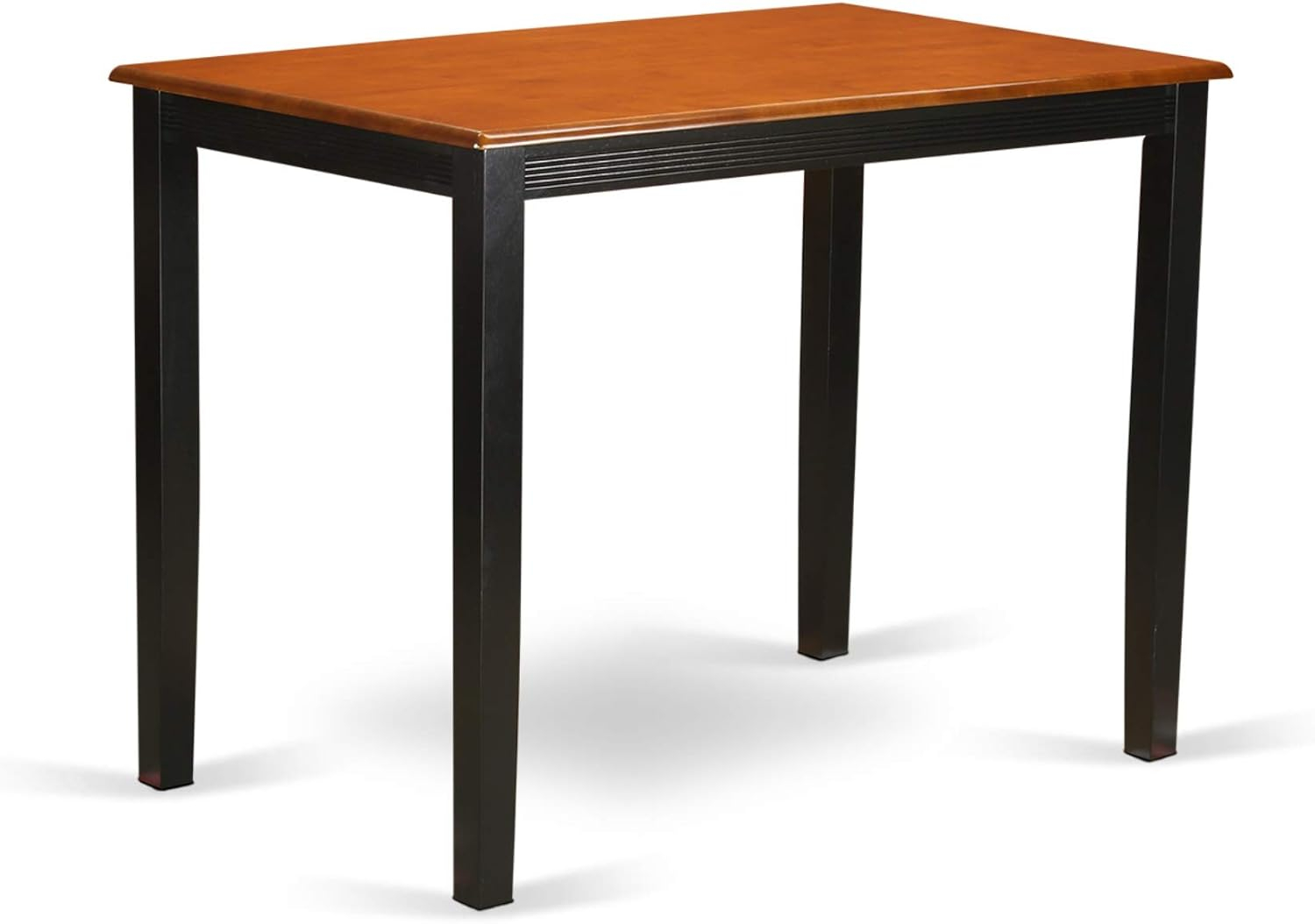 East West Furniture YACH5-BLK-LC 5 Piece Counter Height Pub Set Includes a Rectangle Dining Room Table and 4 Faux Leather Upholstered Kitchen Chairs, 30x48 Inch, Black & Cherry