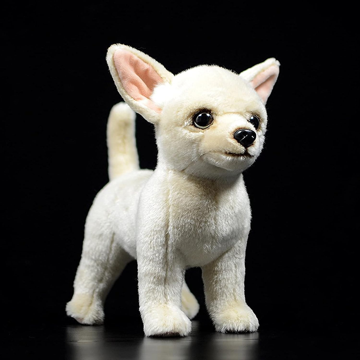 ZHONGXIN MADE Simulation Chihuahua Dog Stuffed Animal - 10 inch Cute Chihuahua Dog Plush Toy, Lovely Dog Plush Toy Model as Gift Toy Gift Collection for Kids