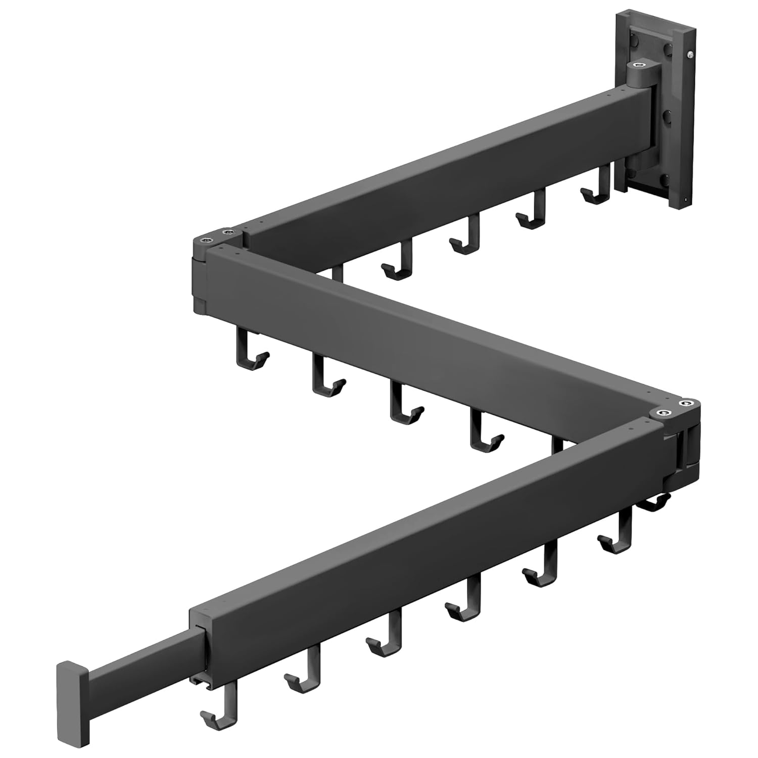 Clothes Drying Rack,Laundry Drying Rack Wall Mount, Space Saver Clothes Rack,Retractable,Collapsible(Tri-Fold), for Balcony,Laundry,Bathroom, Dark Grey Color,3z-g02