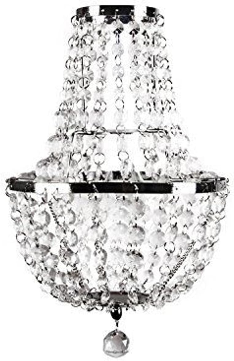 Tadpoles Faux-Crystal & Chrome Pendant Light Shade, Chandelier Style