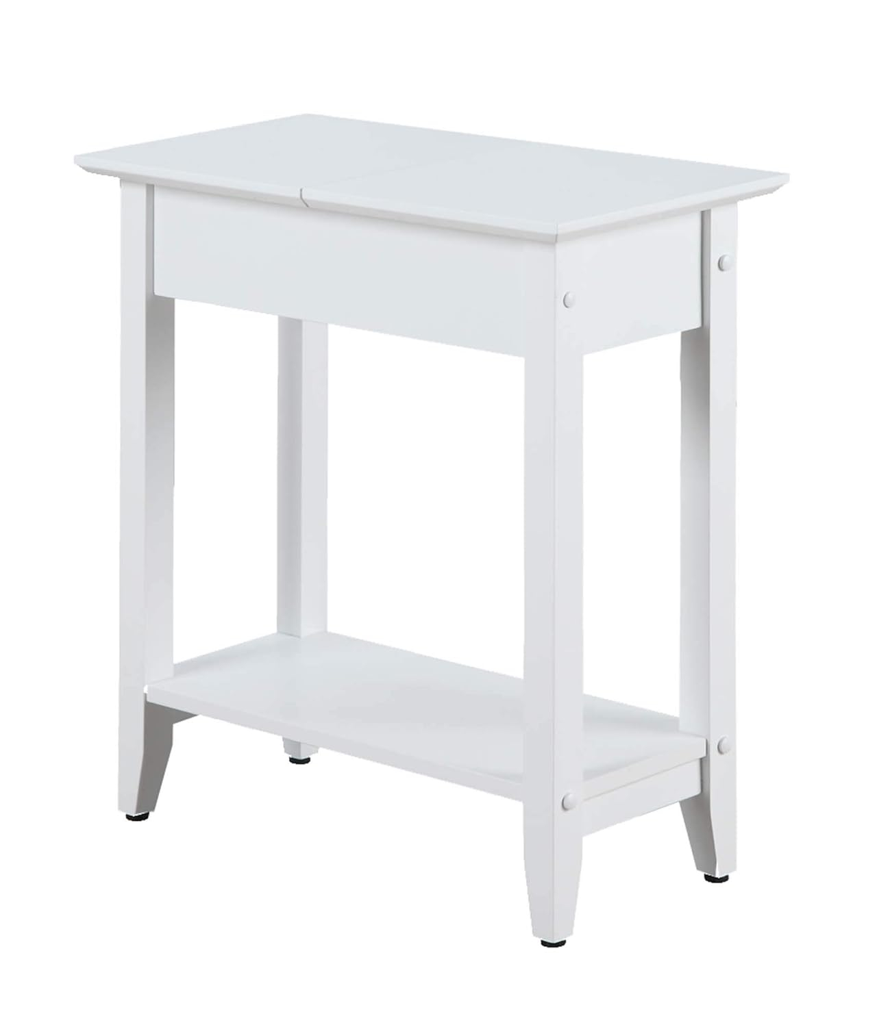 Convenience Concepts American Heritage Flip Top End Table with Shelf, White