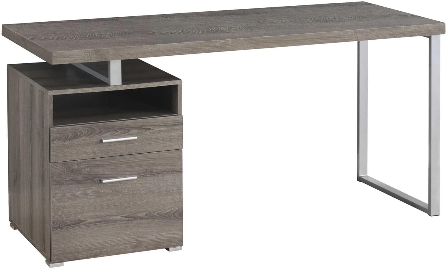 Monarch Specialties Computer Desk, Home Office, Laptop, Storage Drawers, 60"L, Work, Brown Laminate