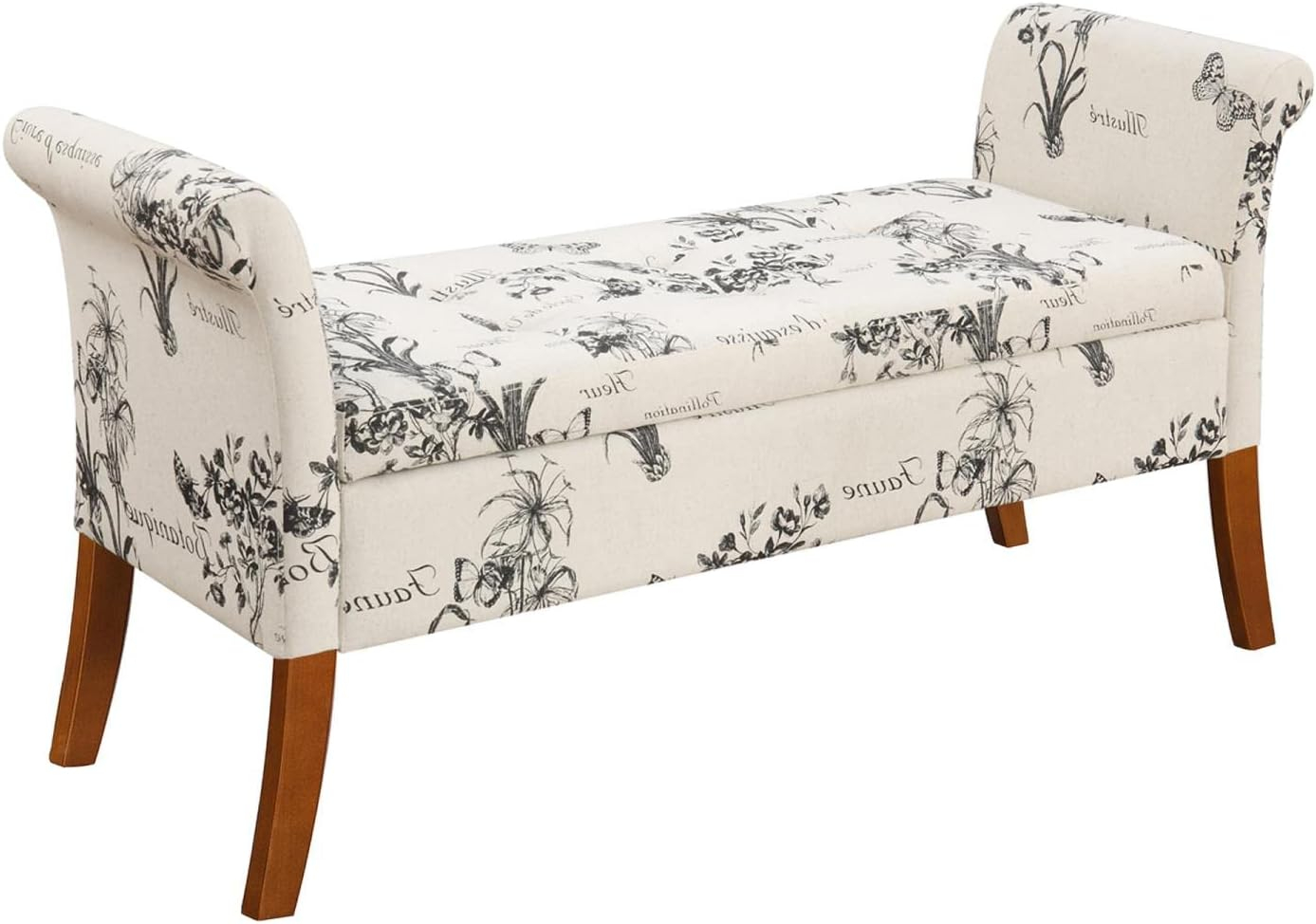 Convenience Concepts Designs4Comfort Garbo Storage Bench, Botanical Print Canvas