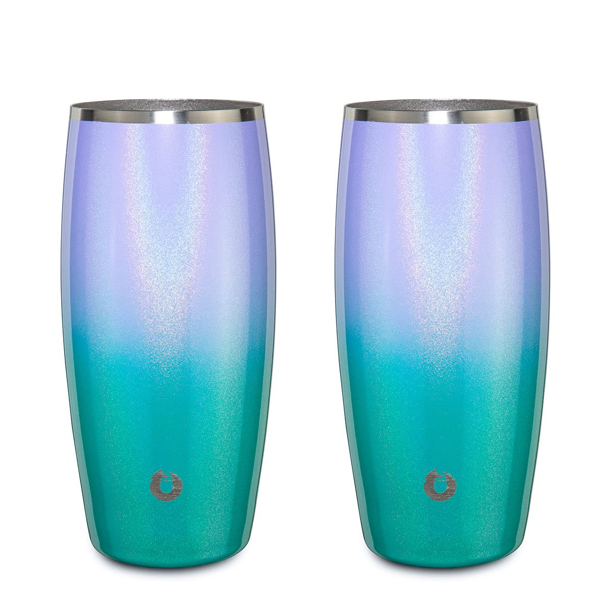 SNOWFOX Premium Vacuum Insulated Stainless Steel Beer Glass, Home Bar Accessories, Elegant Bartending, Lightweight Pint Glasses, Sleek Drinkware, Frosty Beverages Stay Cold, 18oz, Set of 2, Mermaid