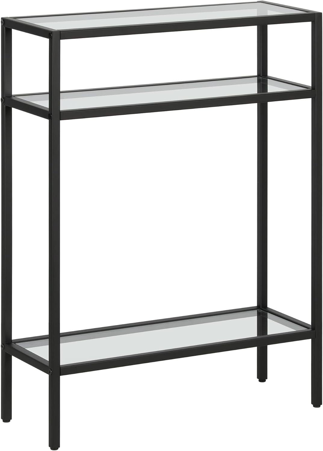 Evelyn&Zoe Siviline 22" Wide Rectangular Console Table, Blackened Bronze