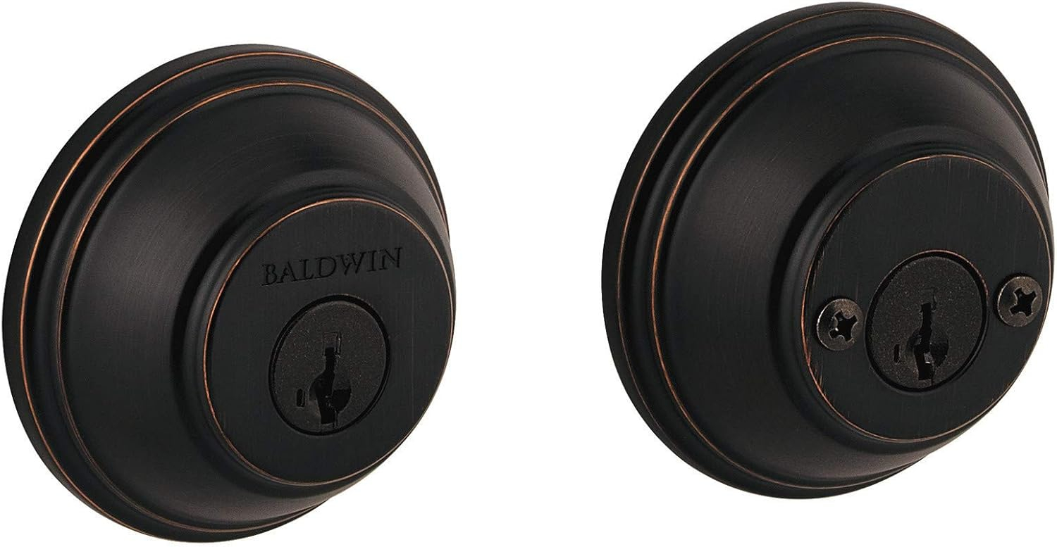 385 Round Double Cylinder Deadbolt Featuring SmartKey in Venetian Bronze