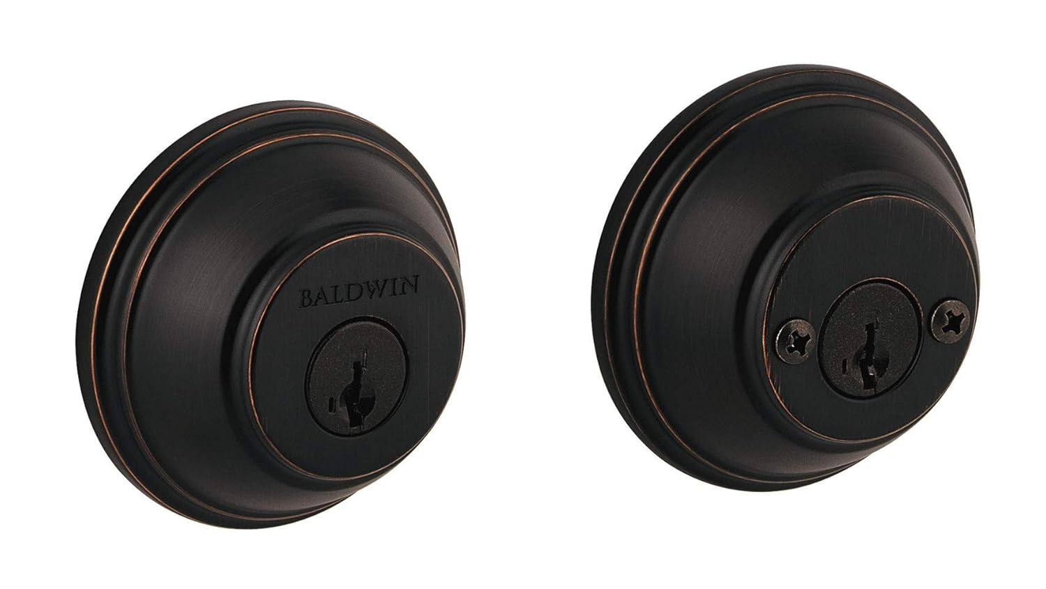 385 Round Double Cylinder Deadbolt Featuring SmartKey in Venetian Bronze