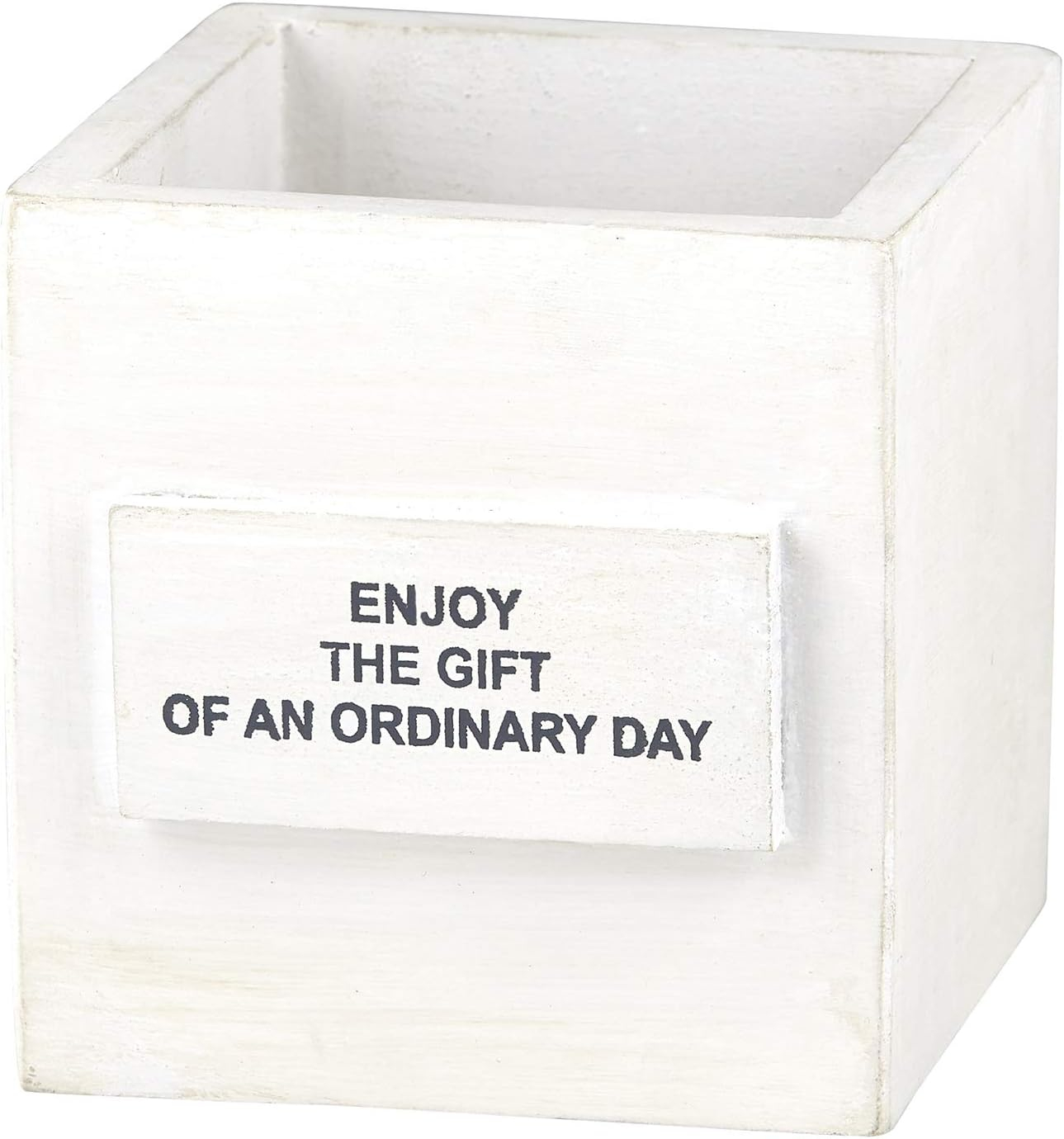 White Wooden Decorative Nest Box with Inspirational Message