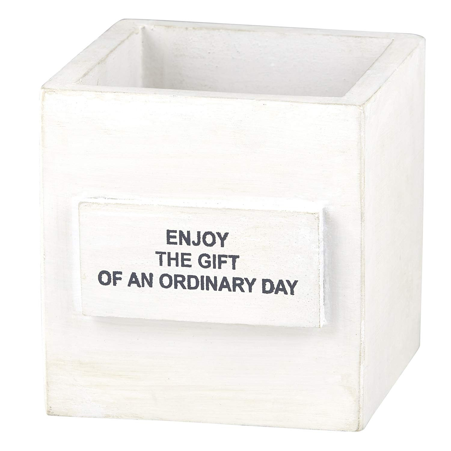 White Wooden Decorative Nest Box with Inspirational Message