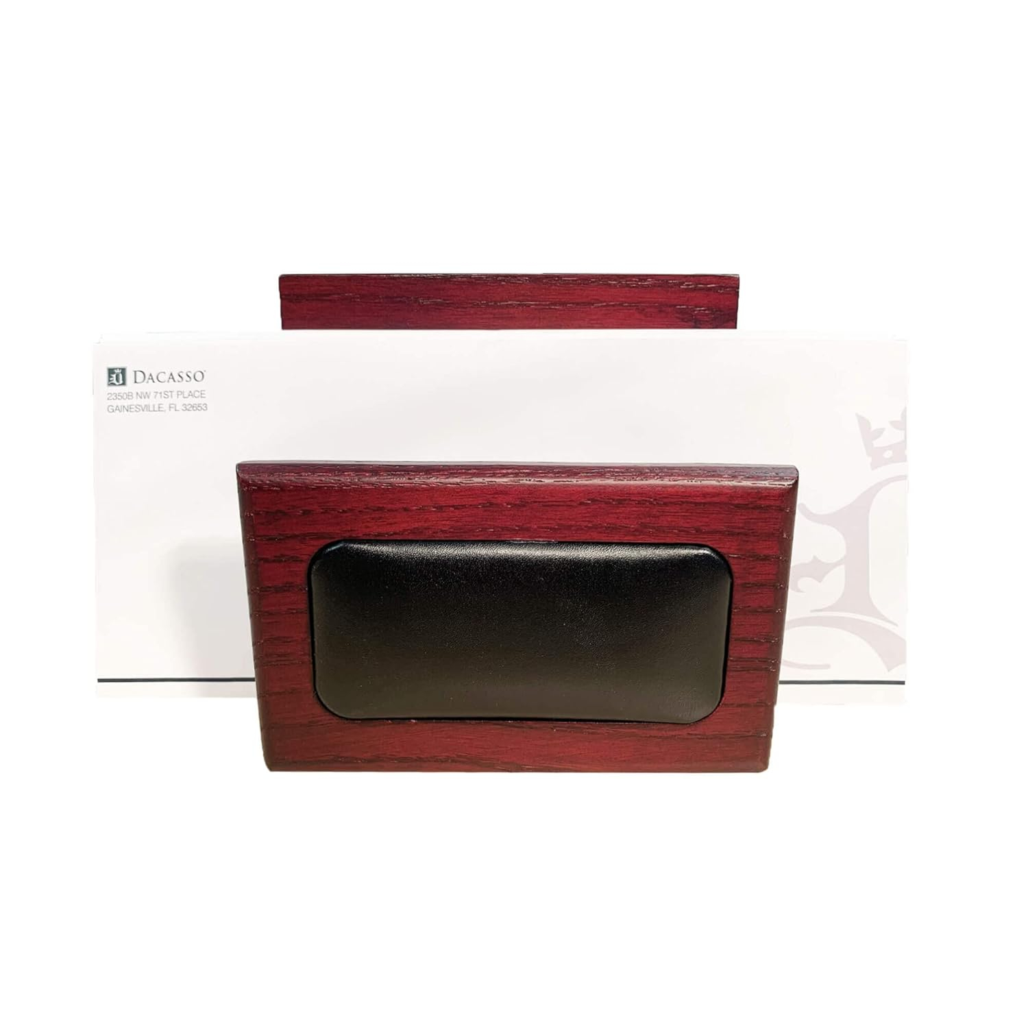 Dacasso Rosewood and Leather Desk Set, 10-Piece