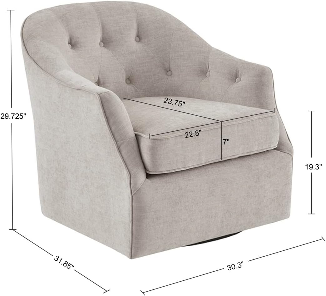 Madison Park Calvin Swivel Chair with Natural Finish MP103-1072