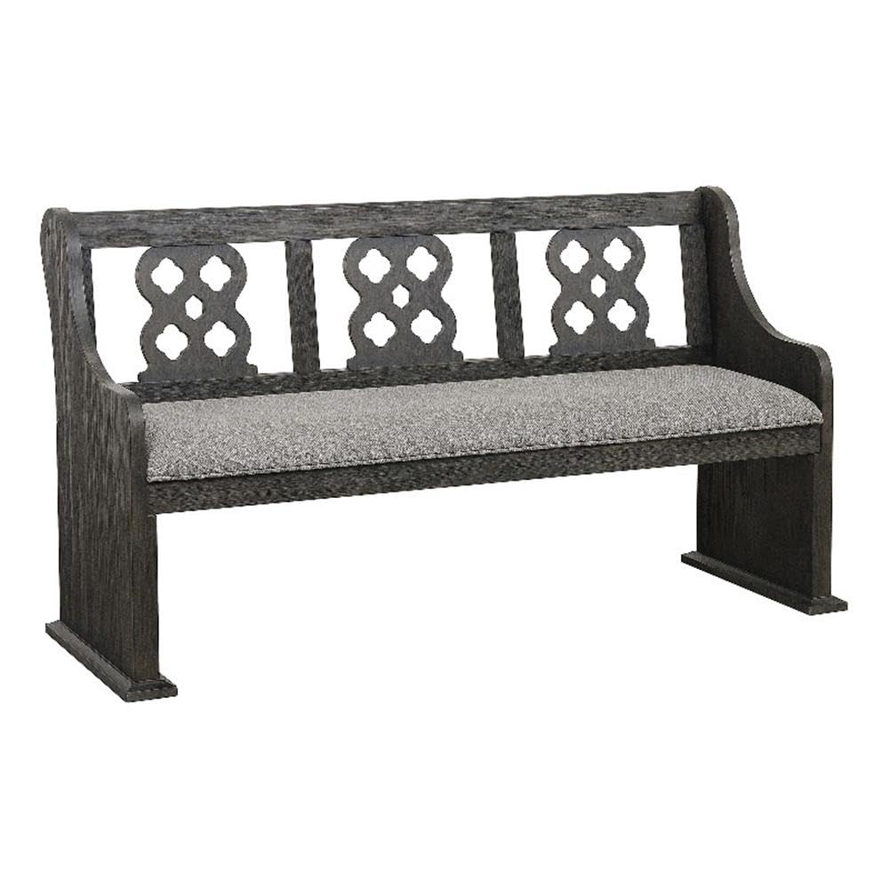 Arasina 62" Gray Distressed Wood Dining Bench