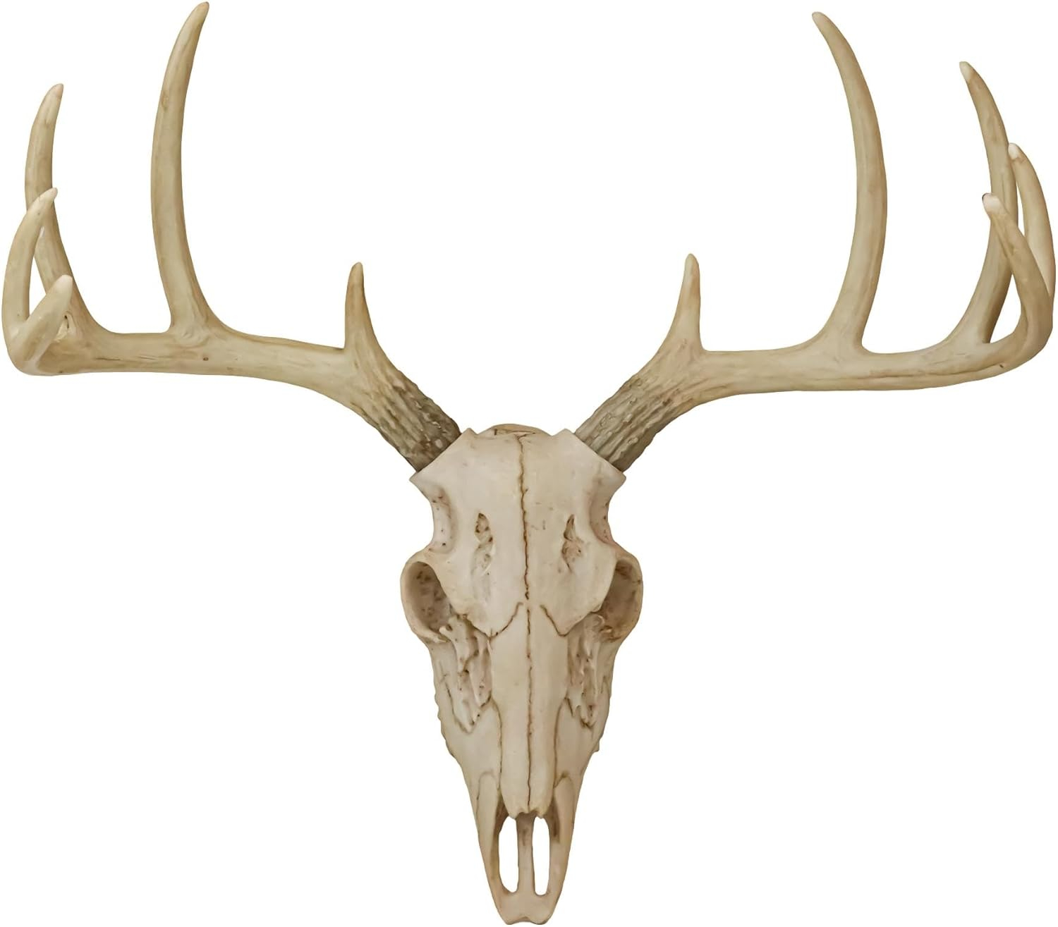 Ebros Gift Rustic Hunter Deer 10 Point Buck Skull Trophy Antlers Wall Mounted Plaque Decor Figurine 14.25" Long Hunter's Antler Rack Theme Deer Buck Hunting Skulls Trophies Hanging Sculpture