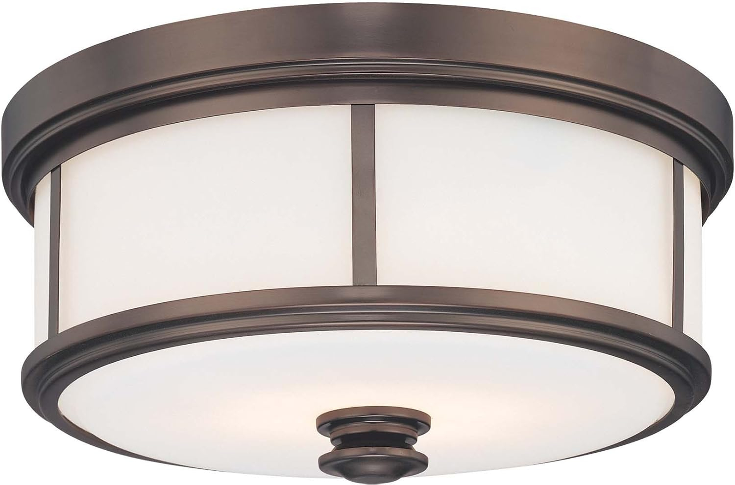 Harvard Court Bronze 16" Flush Mount Ceiling Light with Etched Glass